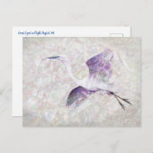 Carte postale d'art numérique du Grand Héron (Devant / Derrière)