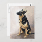 Carte postale d'art original Berger allemand (Devant / Derrière)