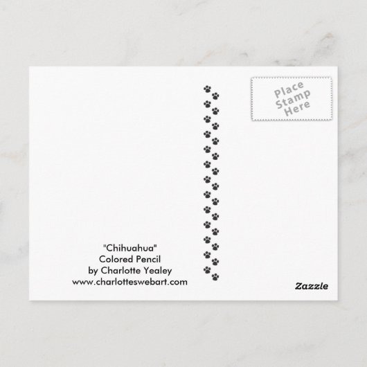 Carte postale d'art original Chihuahua (Dos)