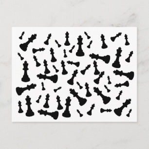 Carte postale d'art pop minimaliste roi d'échecs