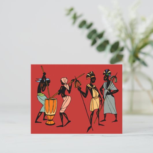 Carte postale d'art tribal africain (Debout devant)