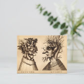 Carte postale d'art vintage d'automne et d'hiver (Debout devant)