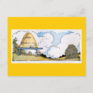 Carte postale d'art vintage de la ruche d'abeille