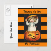 Carte postale d'art vintage Halloween (Devant / Derrière)