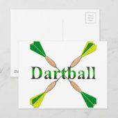 Carte Postale Dartball Vert et Or (Devant / Derrière)