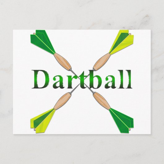 Carte Postale Dartball Vert et Or (Devant)