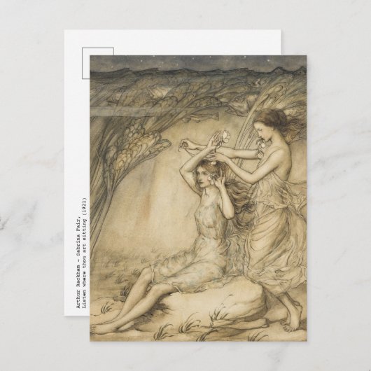 Carte postale d'Arthur Rackham - Sabrina Fair (Devant / Derrière)