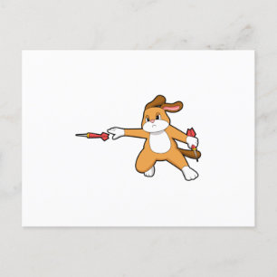 Carte Postale Darts dog