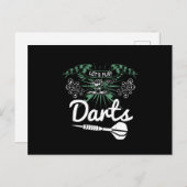 Carte Postale Darts - Jouons aux fléchettes (Devant / Derrière)