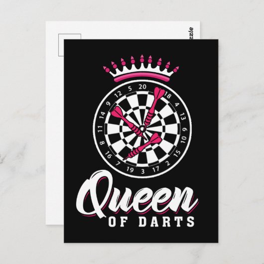 Carte Postale Darts Queen Dartboard Girl Dart Player (Devant / Derrière)