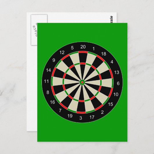Carte Postale darttarget_Vector_Clipart DARTS OBJECTIF DU TABLEA (Devant / Derrière)