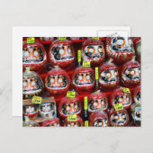 Carte Postale Daruma Bonne Chance Poupées du Japon (Devant / Derrière)