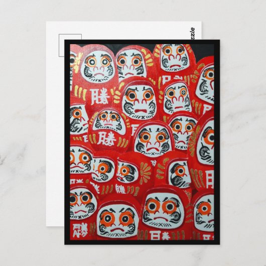 Carte Postale Daruma Dolls Peinture par Alfred Fox Collectable (Devant / Derrière)
