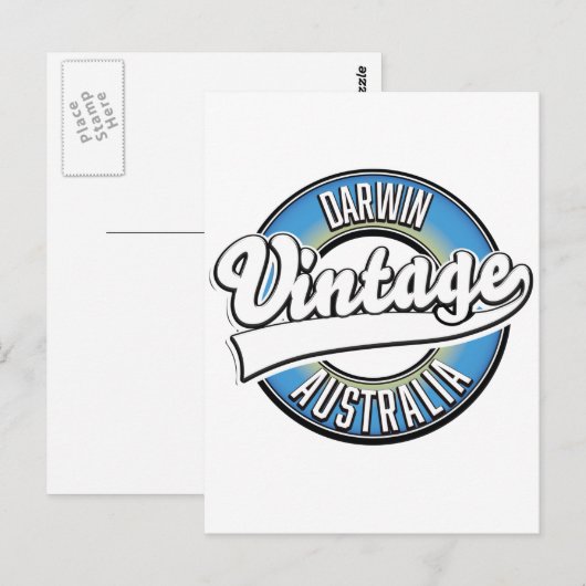 Carte Postale Darwin australie logo vintage (Devant / Derrière)
