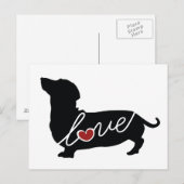 Carte Postale Dashund Wiener Dog Love (Devant / Derrière)