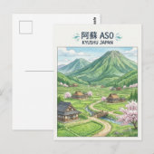 Carte postale d'Aso, Japon (Devant / Derrière)