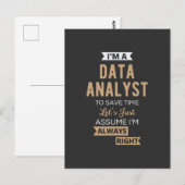 Carte Postale Data Analyst (Devant / Derrière)