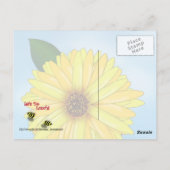 Carte Postale Date de déjeuner de l'abeille sur Fleur Jaune (Dos)