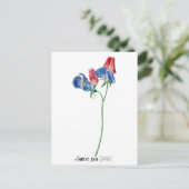 Carte Postale Date de naissance Fleur Pois doux (avril) (Debout devant)