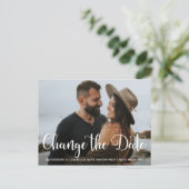 Carte Postale Date de report du Mariage de script moderne Change (Debout devant)