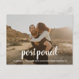 Carte Postale Date de report du Mariage de script moderne Change