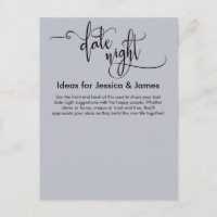 Date Nuit Idées Elégante Dusty Blue Conseils Card