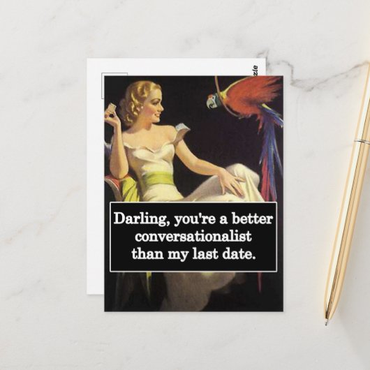 Carte Postale Dating est difficile Vintage drôle Graphique (Devant/Arrière en situation)