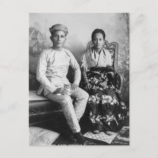 Carte Postale Dato Mandi et sa femme - Philippines (Devant)