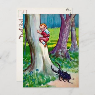 Carte postale d'attaque de bogues vintage