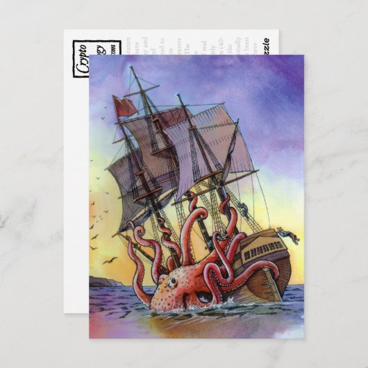 Carte postale d'attaque de Kraken (Devant / Derrière)