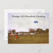 Carte postale d'atterrissage en parachute vintage  (Devant / Derrière)
