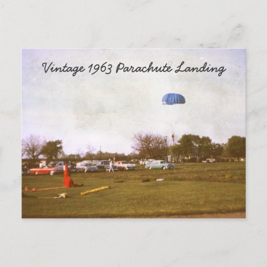 Carte postale d'atterrissage en parachute vintage  (Devant)