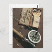 CARTE POSTALE d'attirails de PÊCHE (Devant / Derrière)