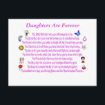 Carte Postale Daughters Are Forever Post Card<br><div class="desc">A Beautiful Poem about Daughters accompanies graphics that are théed to each line rought to you exclusivlevley by lockhart charm bracelets</div>