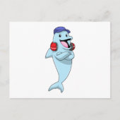 Carte Postale Dauphin à Écouter de la musique (Devant)