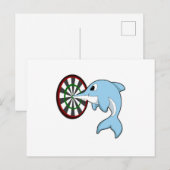 Carte Postale Dauphin aux Fléchettes avec Cible de Fléchettes (Devant / Derrière)