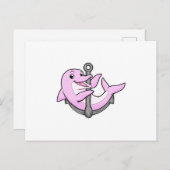 Carte Postale Dauphin avec ancre (Devant / Derrière)