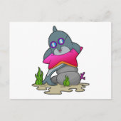 Carte Postale Dauphin avec des lunettes (Devant)