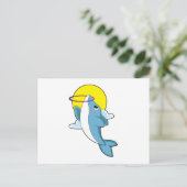 Carte Postale Dauphin avec pneus de fitness (Debout devant)