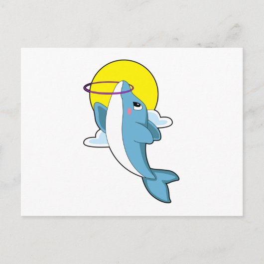 Carte Postale Dauphin avec pneus de fitness (Devant)