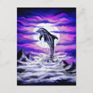 Carte Postale Dauphin clair de lune