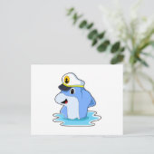 Carte Postale Dauphin comme capitaine avec chapeau (Debout devant)