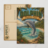 Carte Postale Dauphin Côte Tropicale POPCUT (Devant / Derrière)