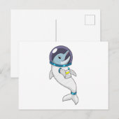 Carte Postale Dauphin en astronaute en costume (Devant / Derrière)