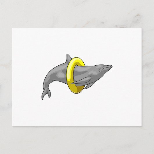 Carte Postale Dauphin Nage Bouée (Devant)