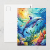 Carte Postale Dauphin peint (Devant / Derrière)