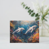 Carte Postale Dauphin Pod Coral Reef (Debout devant)