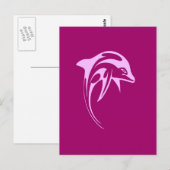 Carte Postale Dauphin rose (Devant / Derrière)