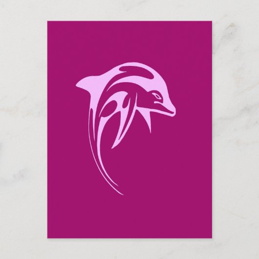 Carte Postale Dauphin rose (Devant)
