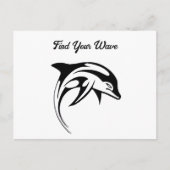 Carte Postale Dauphin Tribal Design Stylisé Art Océan Géométriqu (Devant)